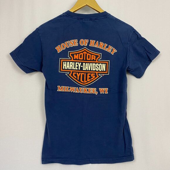 Harley-Davidson Other - Harley Davidson T Shirt Mens Small Blue Milwaukee WI House of Harley Big Logo